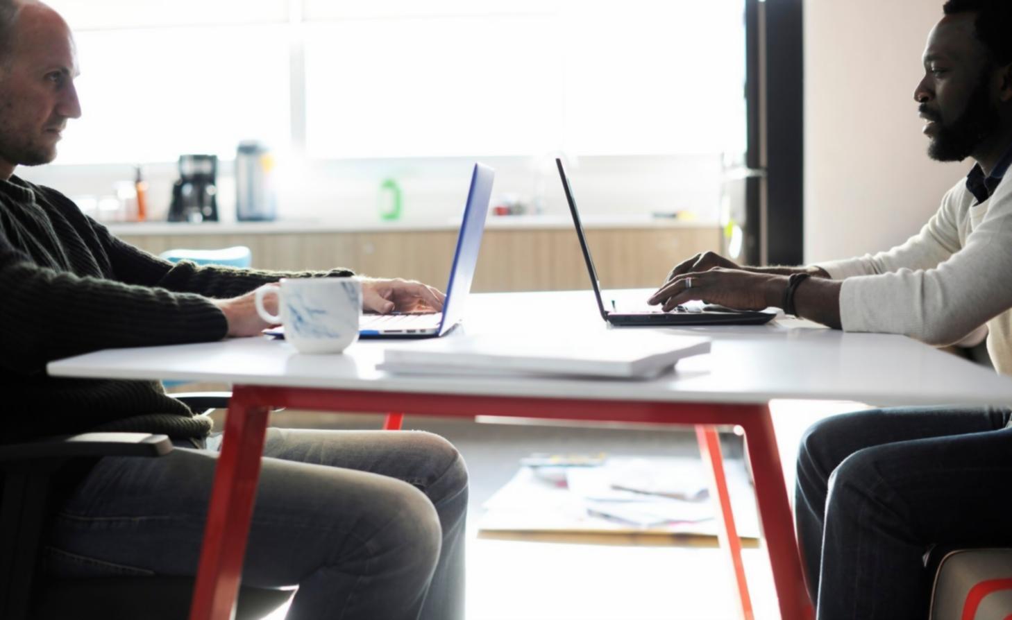 Business professionals collaborating on financial planning